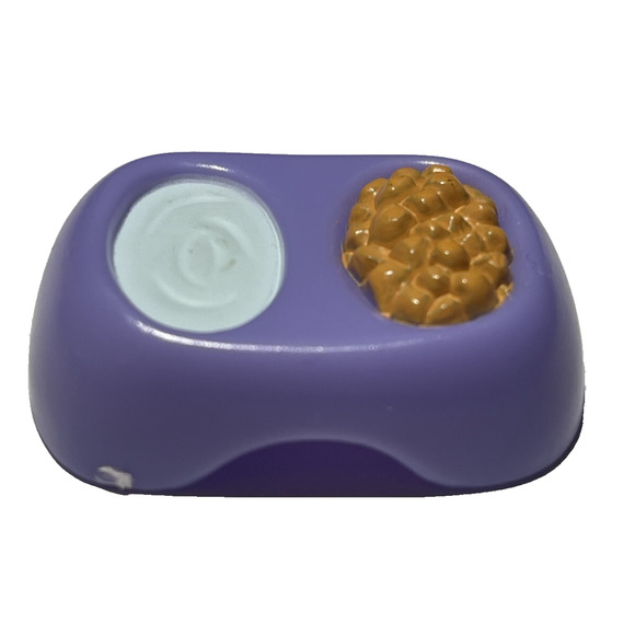 Hasbro Littlest Pet Shop LPS Lovin Playset Purple Food Water Dish Toy Bowl Part - Picture 2 of 6